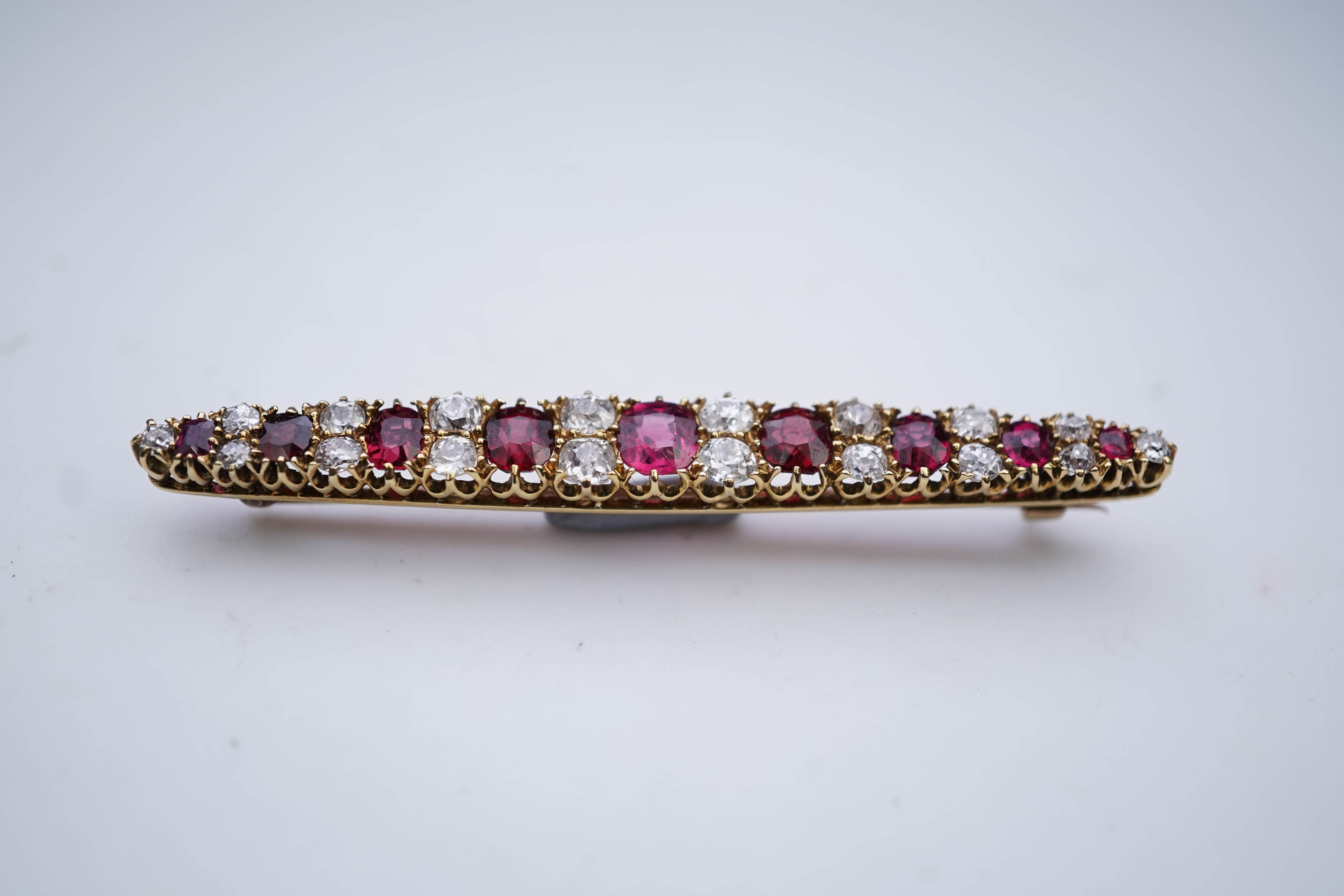 A spinel and diamond brooch, circa 1900
